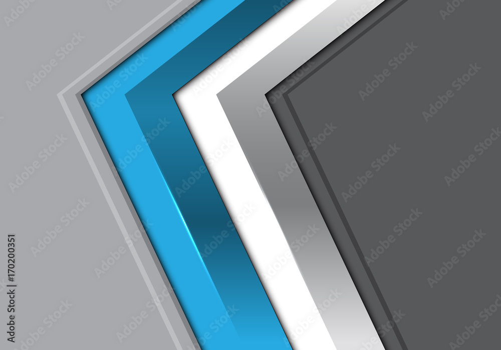 Abstract blue white arrow on gray design modern futuristic background vector illustration.