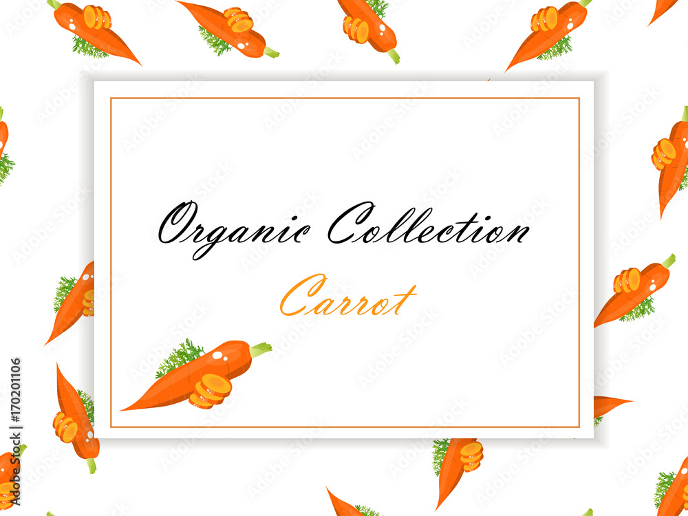 Fototapeta premium Fresh carrot label or sticker.