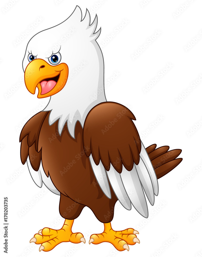Naklejka premium Cartoon funny eagle