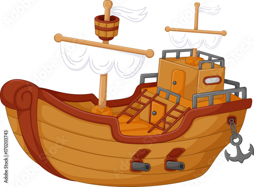 Antique yacht cartoon