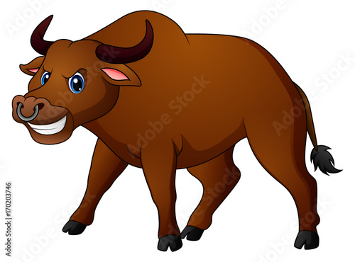 Angry bull cartoon