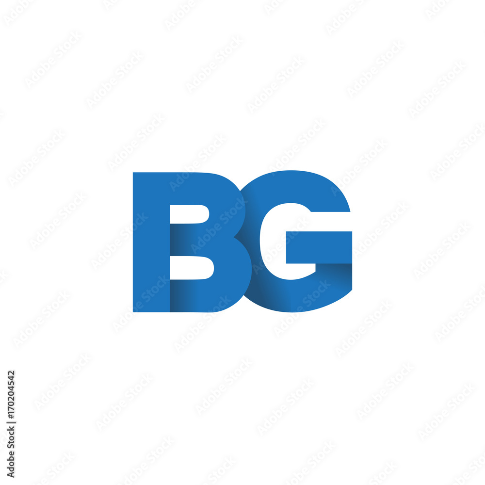 Initial letter logo BG, overlapping fold logo, blue color Initial letter logo BG, overlapping fold logo, blue color