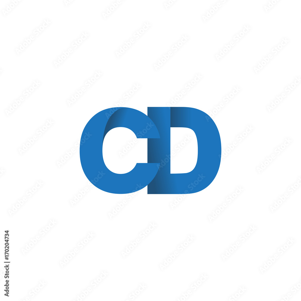 Initial letter logo CD, overlapping fold logo, blue color Initial letter logo CD, overlapping fold logo, blue color