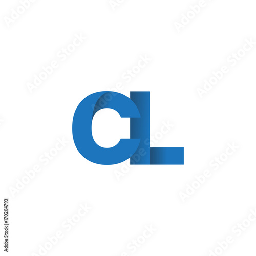 Initial letter logo CL, overlapping fold logo, blue color