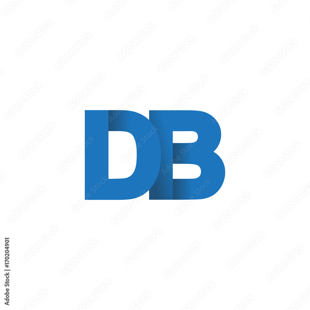 Initial letter logo DB, overlapping fold logo, blue color Initial letter logo DB, overlapping fold logo, blue color