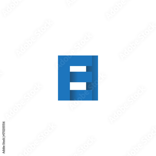 Initial letter logo EI, overlapping fold logo, blue color