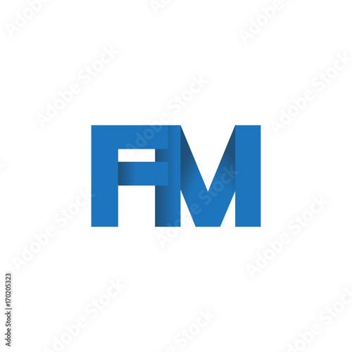 Initial letter logo FM, overlapping fold logo, blue color Free Download Initial letter logo FM, overlapping fold logo, blue color - GFXLoad