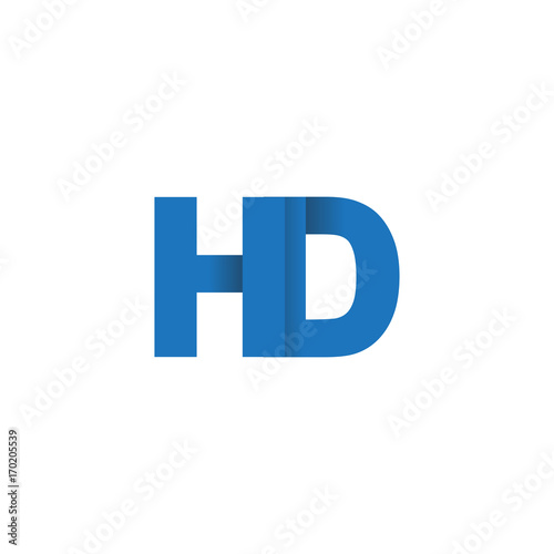 Initial letter logo HD, overlapping fold logo, blue color