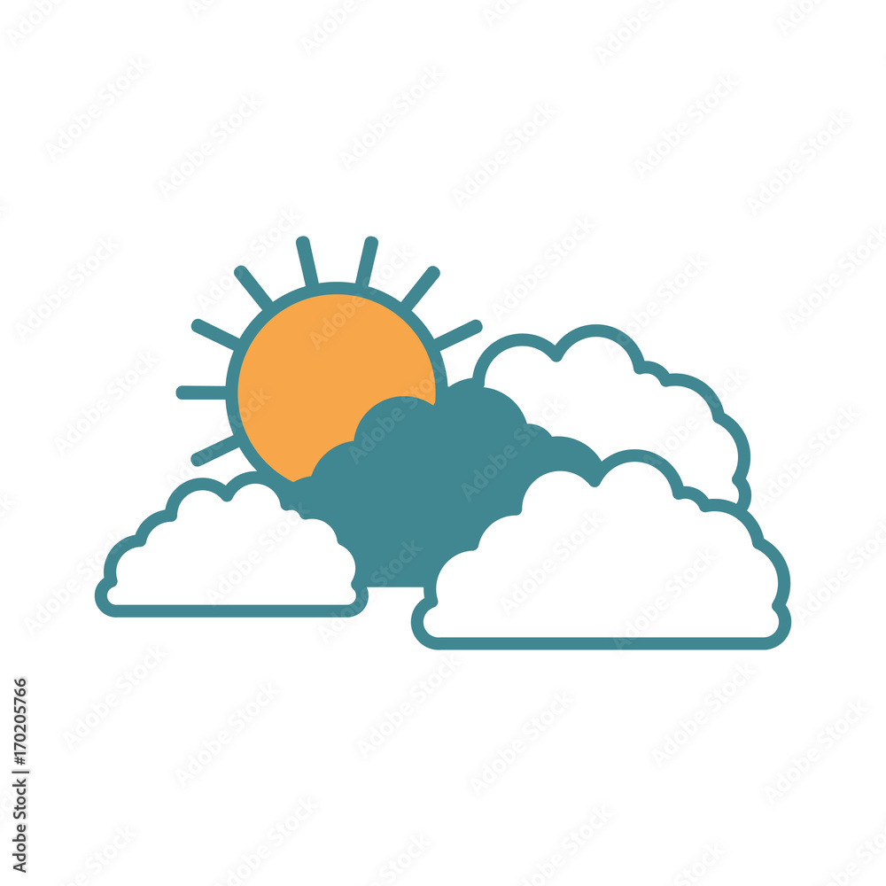 sun and clouds silhouette color sections sun and clouds silhouette color sections