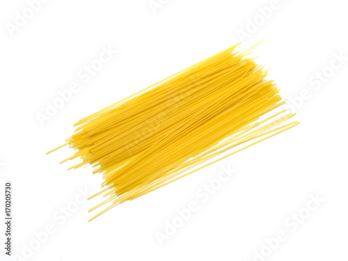 spaghetti yellow pasta macaroni isolated on white background