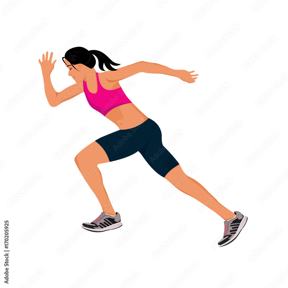 running girl, vector illustration running girl, vector illustration