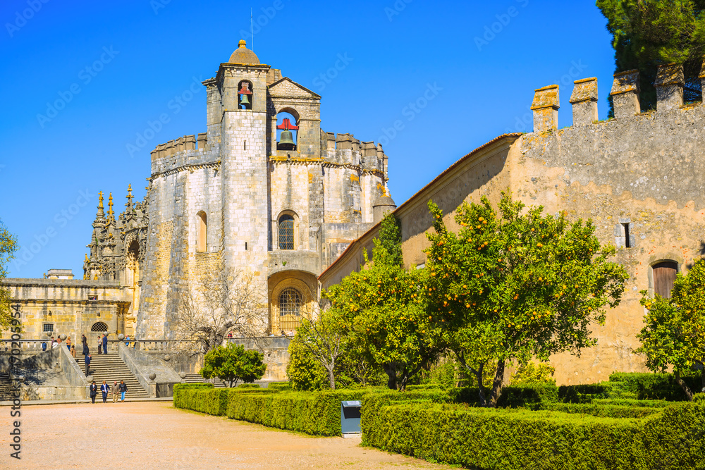 The Monastery of the Order of Christ is the main attraction of the city of Tomar. Santarem District. Portugal.