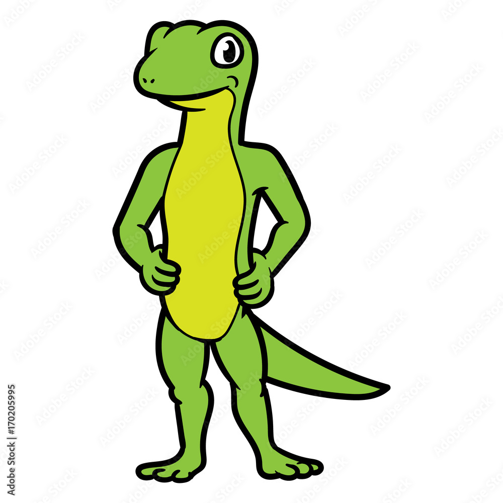 Cartoon Lizard Illustration Stock Vector | Adobe Stock