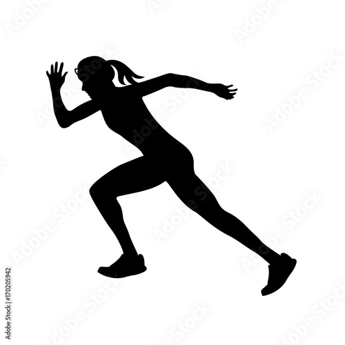 running girl icon, vector illustration