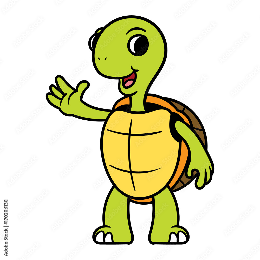 Obraz premium Cartoon Turtle Illustration