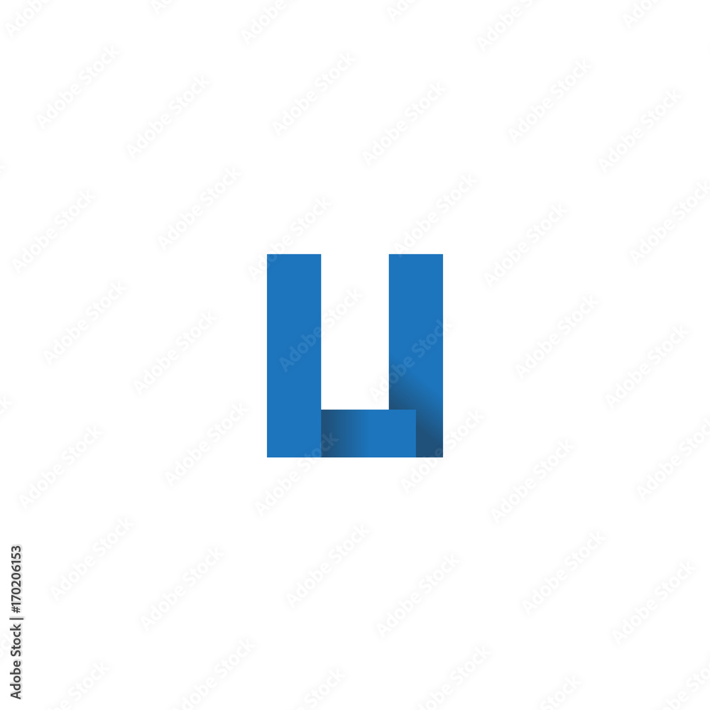 Initial letter logo LI, overlapping fold logo, blue color Initial letter logo LI, overlapping fold logo, blue color