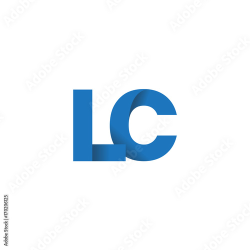 Free Download Initial letter logo LC, overlapping fold logo, blue color - GFXLoad