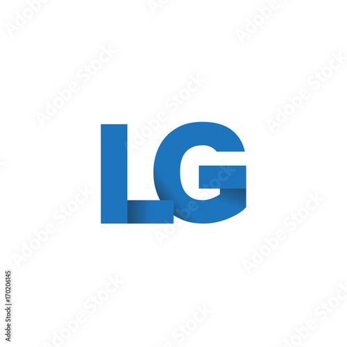 Free Download Initial letter logo LG, overlapping fold logo, blue color - GFXLoad