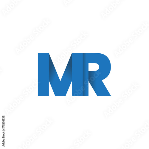 Initial letter logo MR, overlapping fold logo, blue color Free Download Initial letter logo MR, overlapping fold logo, blue color - GFXLoad