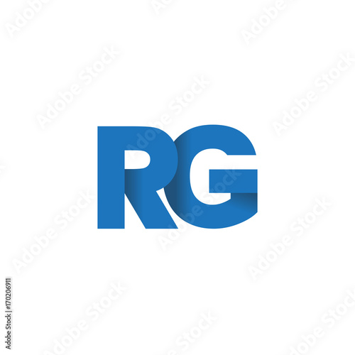 Initial letter logo RG  overlapping fold logo  blue color