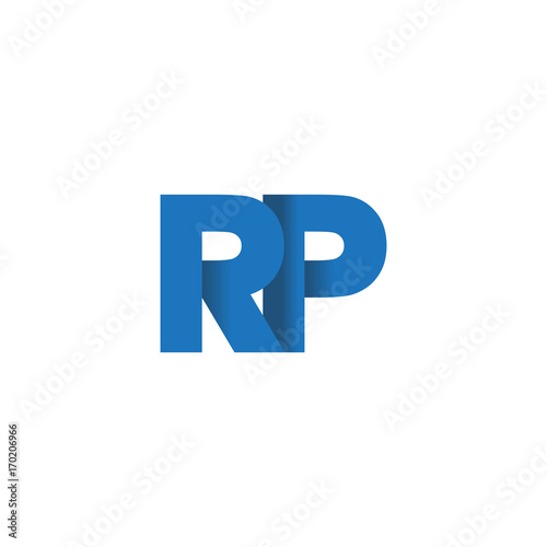 Initial letter logo RP, overlapping fold logo, blue color © ariefpro