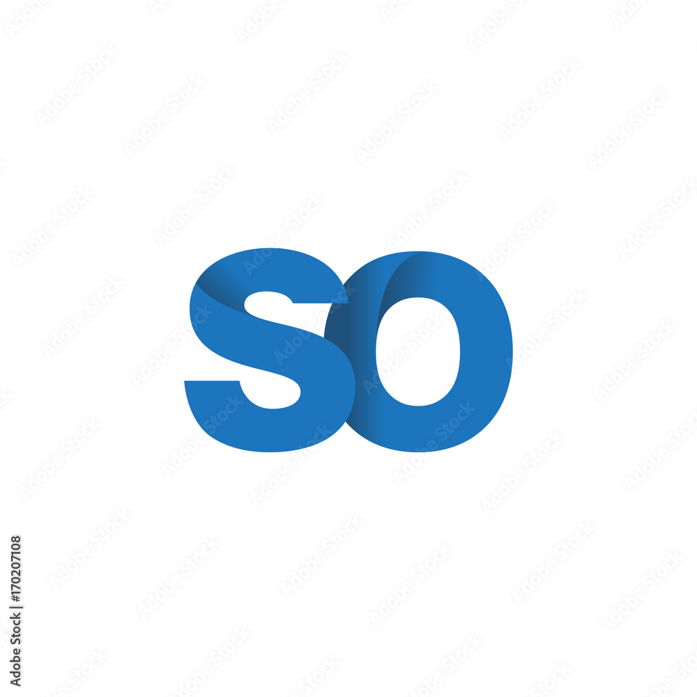 Initial letter logo SO, overlapping fold logo, blue color
Initial letter logo SO, overlapping fold logo, blue color