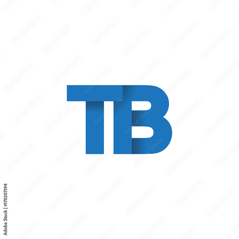 Initial letter logo TB, overlapping fold logo, blue color
Initial letter logo TB, overlapping fold logo, blue color