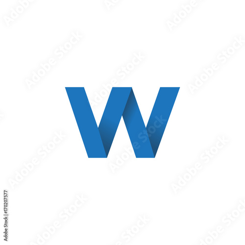 Initial letter logo VV, overlapping fold logo, blue color