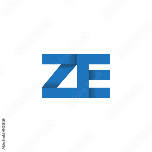 Free Download Initial letter logo ZE, overlapping fold logo, blue color - GFXLoad