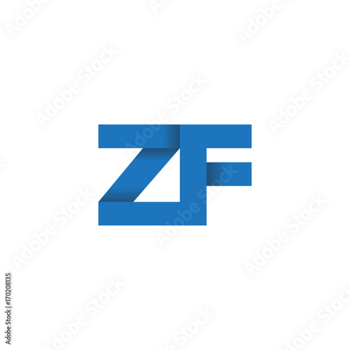 Initial letter logo ZF, overlapping fold logo, blue color © ariefpro