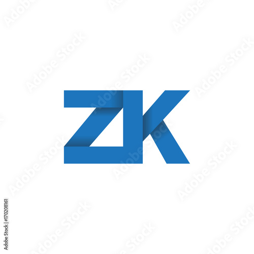 Free Download Initial letter logo ZK, overlapping fold logo, blue color - GFXLoad