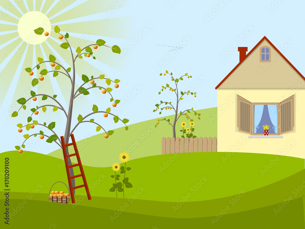 House with apple-tree