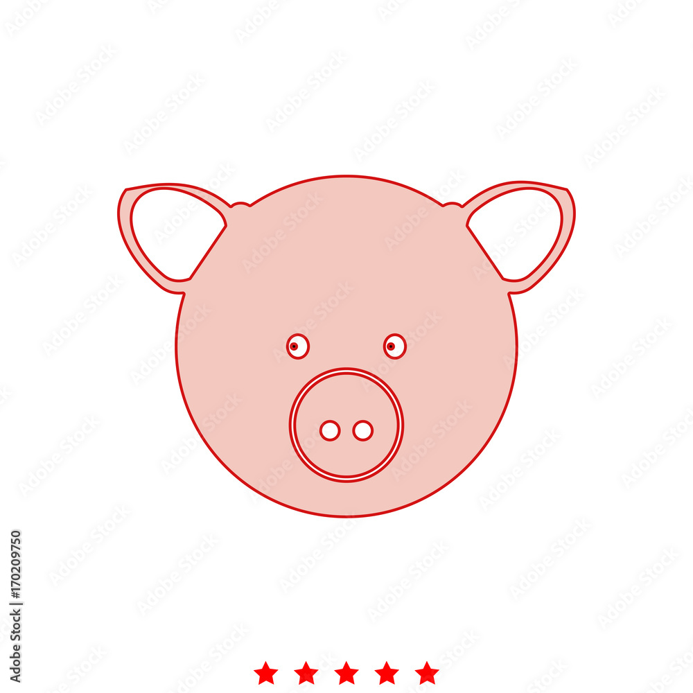 Pig head it is icon . Pig head it is icon .