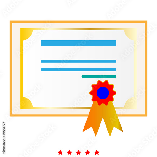 Certificate it is icon .