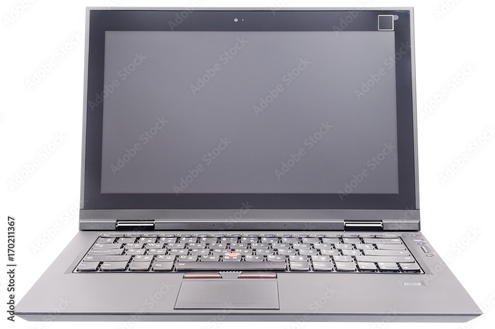 Laptop isolated front view Laptop isolated front view