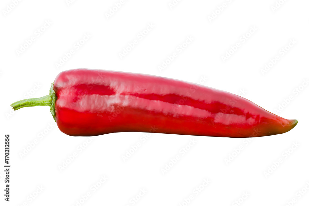 Fresh sweet red pepper isolated on white background closeup Fresh sweet red pepper isolated on white background closeup
