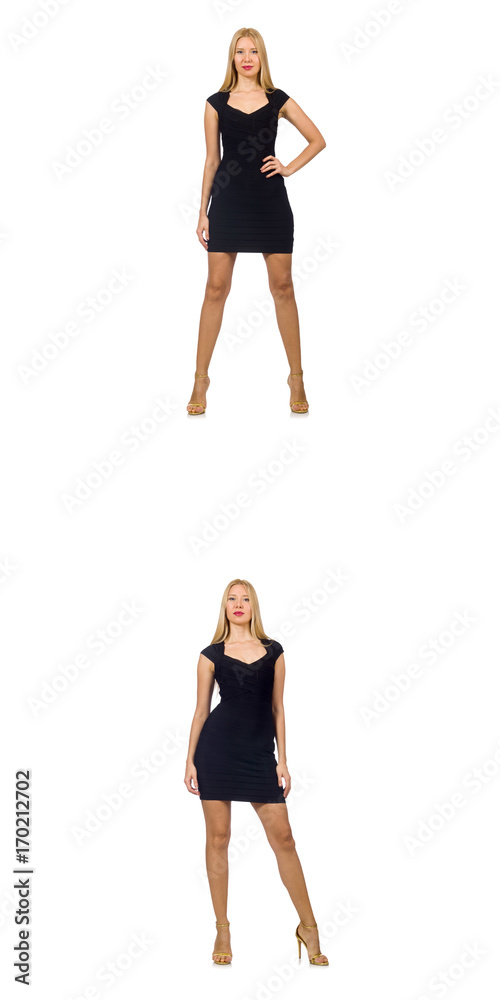 Collage of woman in fashion look isolated on white Collage of woman in fashion look isolated on white