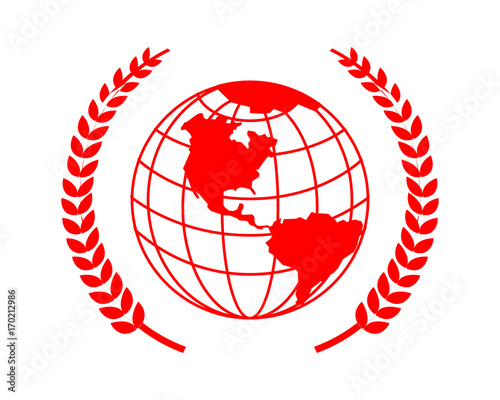 red globe earth world icon vector