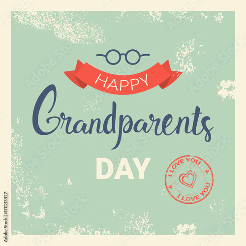 Happy Grandparents Day Greeting Card Banner Vector Illustration