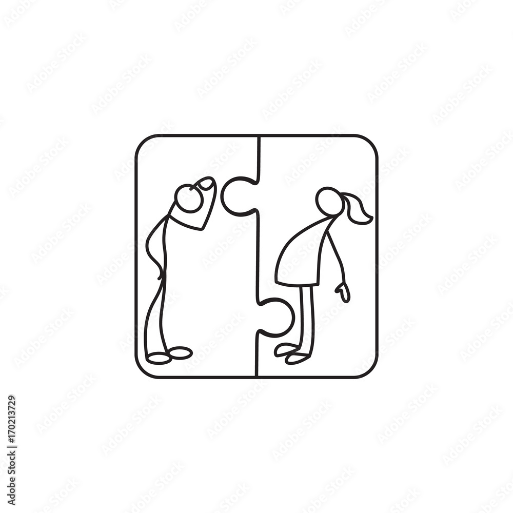 Relationship between man and women icon Relationship between man and women icon