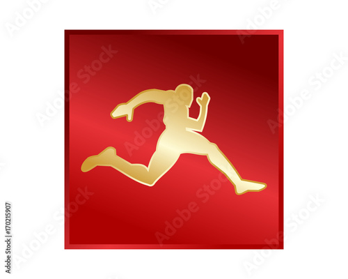 runner athlete sports silhouette icon vector