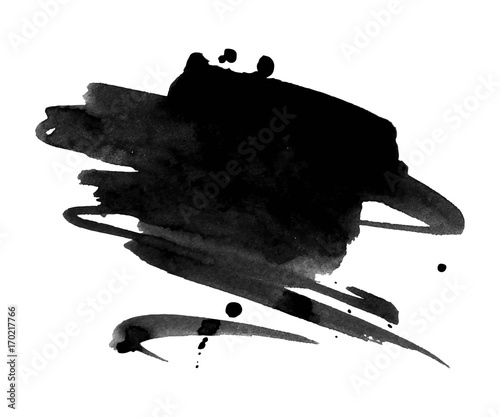 Abstract black ink blot background