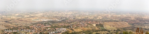 San Marino, San Marino - 10 August 2017: Panoramic view of the local surroundings. © makam1969