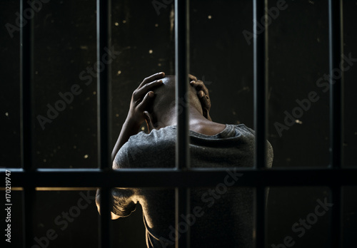 Vászonkép Woman criminal in prison