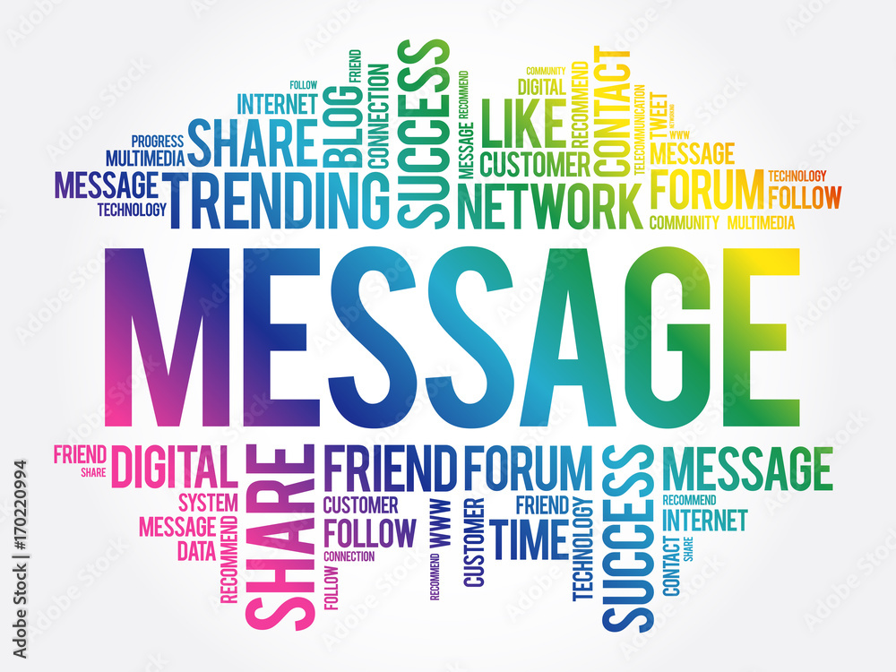 Fototapeta premium Message word cloud, technology business concept background