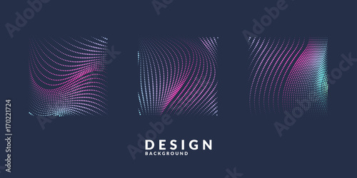 Vector abstract background with a colored dynamic waves, line and particles.