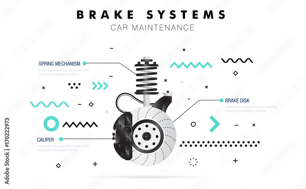 Auto service. Geometry line composition. Trendy technology operations. Diagnostics machine centre. Car maintenance. Awesome zigzag really thin style. Automobile engine pictogram and icons for web.