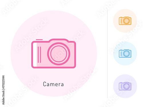 Camera icon vector. Camera symbol for your web site design, logo, app. One of a set of linear electronics icons.