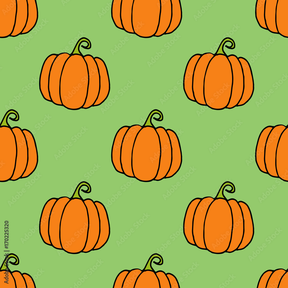 seamless pattern of Doodle pumpkin Vector paint hand drawn design seamless pattern of Doodle pumpkin Vector paint hand drawn design