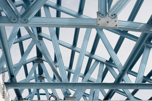 Structure of steel roof frame.